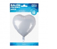 BALON FOLIOWY 18" SERCE BIAŁE, Podkategoria, Kategoria
