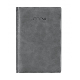 KALENDARZ KSIĄŻKOWY A5 DNS CLASSIC SZARY 2024, Dzienne, Kalendarze