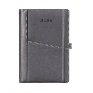 KALENDARZ KSIĄŻKOWY A5 DNS PRAKTYCZNY SZARY 2026, Dzienne, Kalendarze