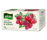 Herbata VITAX INSPIRATIONS, MALINA I WIŚNIA, 20 torebek, Herbaty, Artykuły spożywcze