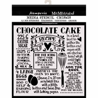 STAMP SZABLON 3D 18X18 SWEETY NAPISY CHOCOL.CAKE, Podkategoria, Kategoria
