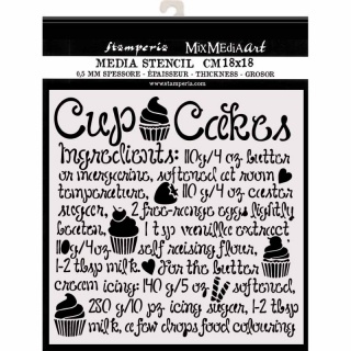 STAMP SZABLON 3D 18X18 SWEETY NAPISY CUP CAKE, Podkategoria, Kategoria