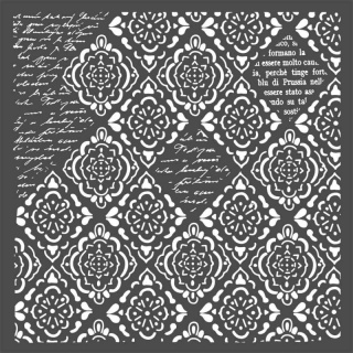 STAMP SZABLON 3D 30X30CM TAPETA ROMBY I PISMO, Podkategoria, Kategoria