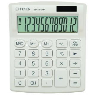 KALKULATOR BIUROWY CITIZEN 12-POZ.SDC-812NR BIAŁY, Podkategoria, Kategoria