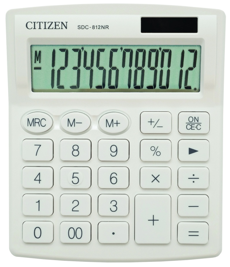KALKULATOR BIUROWY CITIZEN 12-POZ.SDC-812NR BIAŁY, Podkategoria, Kategoria