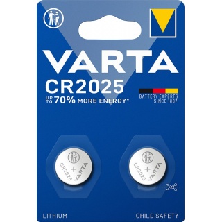BATERIA VARTA CR2025 /2/, Baterie, akumulatory i ładowarki, Urządzenia biurowe