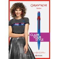 Długopis CARAN D'ACHE 849 Claim Your Style Ed2 Cobalt Blue, M, w pudełku, ciemnoniebieski, Długopisy, Artykuły do pisania i korygowania