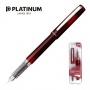 Pióro wieczne Platinum Prefounte Crimson Red, F, w plastikowym opakowaniu, na blistrze, bordowe, Pióra, Artykuły do pisania i korygowania