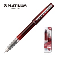 Pióro wieczne Platinum Prefounte Crimson Red, M, w plastikowym opakowaniu, na blistrze, bordowe, Pióra, Artykuły do pisania i korygowania