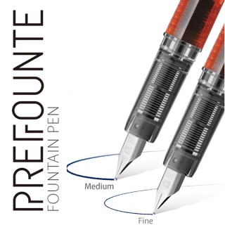 Pióro wieczne Platinum Prefounte Crimson Red, M, w plastikowym opakowaniu, na blistrze, bordowe, Pióra, Artykuły do pisania i korygowania