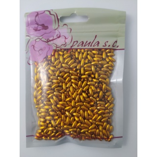 PEREŁKI  ZŁOTO RYŻ Z DZIURKA 10mm, Produkty kreatywne, Artykuły dekoracyjne