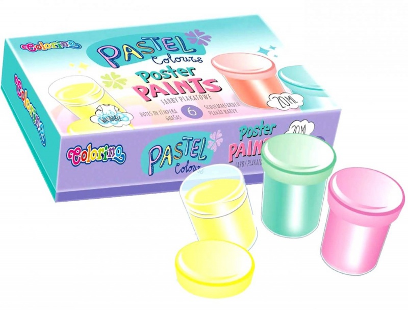 FARBY PLAKATOWE 6KOL.20ML.PASTELOWE COLORINO, Podkategoria, Kategoria