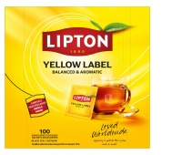 Herbata LIPTON czarna, Yellow Label, 100 kopert