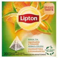 Tea LIPTON pyramids, 20 tea bags, green mandarine and orange