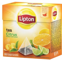 Herbata LIPTON, piramidki, 20 torebek, owoce cytrusowe, Herbaty, Artykuły spożywcze