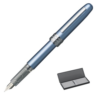 Pióro wieczne Platinum Plaisir Frosty Blue, F, niebieskie metaliczne, Pióra, Artykuły do pisania i korygowania