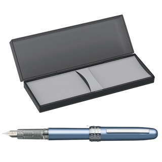Pióro wieczne Platinum Plaisir Frosty Blue, F, niebieskie metaliczne, Pióra, Artykuły do pisania i korygowania