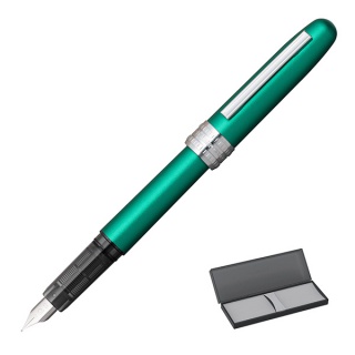 Pióro wieczne Platinum Plaisir Teal Green, F, zielone matowe, Pióra, Artykuły do pisania i korygowania