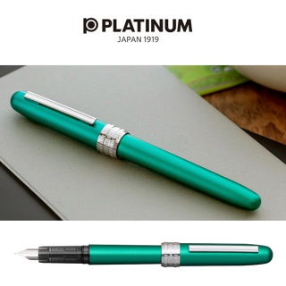 Pióro wieczne Platinum Plaisir Teal Green, M, zielone matowe, Pióra, Artykuły do pisania i korygowania