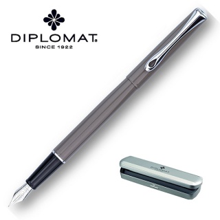 Pióro wieczne DIPLOMAT Traveller, F, szare, Pióra, Artykuły do pisania i korygowania