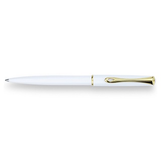 Długopis DIPLOMAT Traveller, biały/złoty, Długopisy, Artykuły do pisania i korygowania