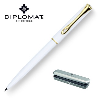 Ołówek automatyczny DIPLOMAT Traveller, 0,5mm, biały/złoty, Ołówki, Artykuły do pisania i korygowania