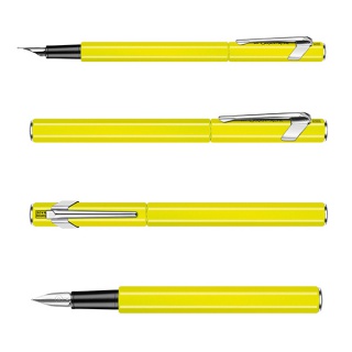 Pióro wieczne CARAN D'ACHE 849 Fluo Line, M, żółte, Pióra, Artykuły do pisania i korygowania