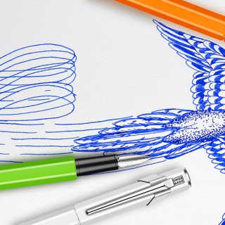 Pióro wieczne CARAN D'ACHE 849 Fluo Line, F, pomarańczowe, Pióra, Artykuły do pisania i korygowania