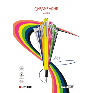 Pióro wieczne CARAN D'ACHE 849 Fluo Line, F, różowe, Pióra, Artykuły do pisania i korygowania