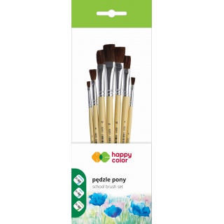 ZESTAW PĘDZLI SZKOLNYCH PONY PŁASKIE /7/ H.COLOR, Podkategoria, Kategoria