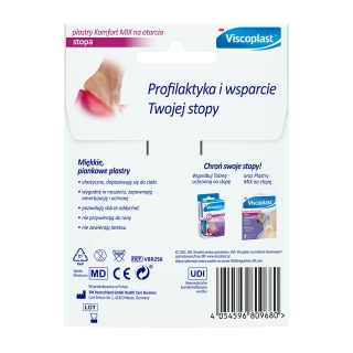 Zestaw plastrów VISCOPLAST Komfort, z opatrunkiem, na otarcia stóp, 6szt, Plastry, apteczki, Artykuły higieniczne i dozowniki
