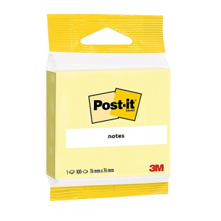 Bloczek samoprzylepny Post-it® (6820), 76x76mm, 100 kart., żółte, Bloczki samoprzylepne, Papier i etykiety