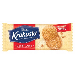 Ciastka KRAKUSKI Deserowe, z cukrem, 200 g, Ciastka, Artykuły spożywcze