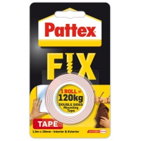 Double-sided tape PATTEX FIX, 1.5m x 19mm, 120kg