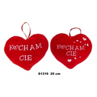 SERCE MIX GŁADKIE NAPISY 25CM 4959, Walentynki, Art. świąteczne i okolicznościowe