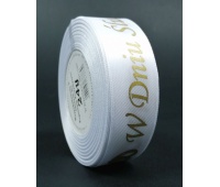 WSTĄŻKA W DNIU SLUBU METAL 25MM/22MB BIAŁA/ZŁOTO, Podkategoria, Kategoria