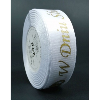 WSTĄŻKA W DNIU SLUBU METAL 25MM/22MB BIAŁA/ZŁOTO, Podkategoria, Kategoria