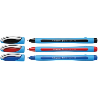 Zestaw długopis&oacute;w SCHNEIDER Slider Memo, XB, 3 szt., miks kolor&oacute;w, Długopisy, Artykuły do pisania i korygowania
