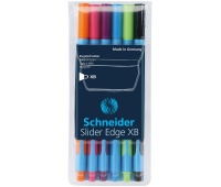 Zestaw długopisów w etui SCHNEIDER Slider Edge, XB, 6 szt., miks kolorów, Długopisy, Artykuły do pisania i korygowania