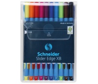 Zestaw długopisów w etui SCHNEIDER Slider Edge, XB, 10 szt., miks kolorów, Długopisy, Artykuły do pisania i korygowania