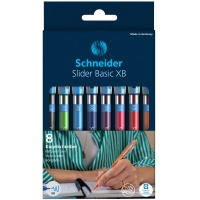 Pen set SCHNEIDER Slider Basic, XB, Colours, 8 pieces, color mix
