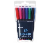 Zestaw cienkopisów SCHNEIDER Topliner 967, 0,4 mm, 6 szt., miks kolorów