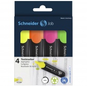 Highlighter set SCHNEIDER Job, 1-5 mm, 4 pieces, color mix