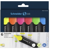 Highlighter set SCHNEIDER Job, 1-5 mm, 6 pieces, box with pendant, color mix