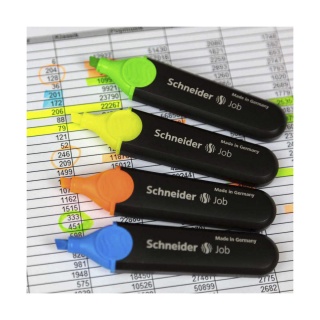 Zestaw zakreślaczy SCHNEIDER Job, 1-5 mm, 8 szt., miks kolorów, Textmarkery, Artykuły do pisania i korygowania