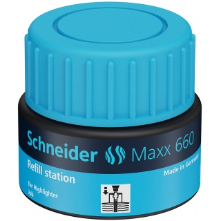 Stacja uzupełniająca SCHNEIDER Maxx 660, 30 ml, niebieski, Textmarkery, Artykuły do pisania i korygowania