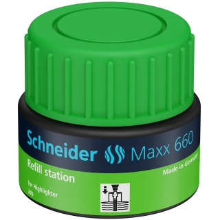 Stacja uzupełniająca SCHNEIDER Maxx 660, 30 ml, zielony, Textmarkery, Artykuły do pisania i korygowania