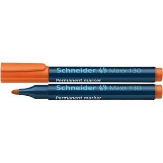 Marker permanentny SCHNEIDER Maxx 130, okrągły, 1-3mm, pomarańczowy, Markery, Artykuły do pisania i korygowania