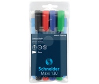 Zestaw markerów uniwersalnych SCHNEIDER Maxx 130, 1-3mm, 4 szt., miks kolorów, Markery, Artykuły do pisania i korygowania