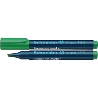 Marker permanentny SCHNEIDER Maxx 133, ścięty, 1-4mm, zielony, Markery, Artykuły do pisania i korygowania